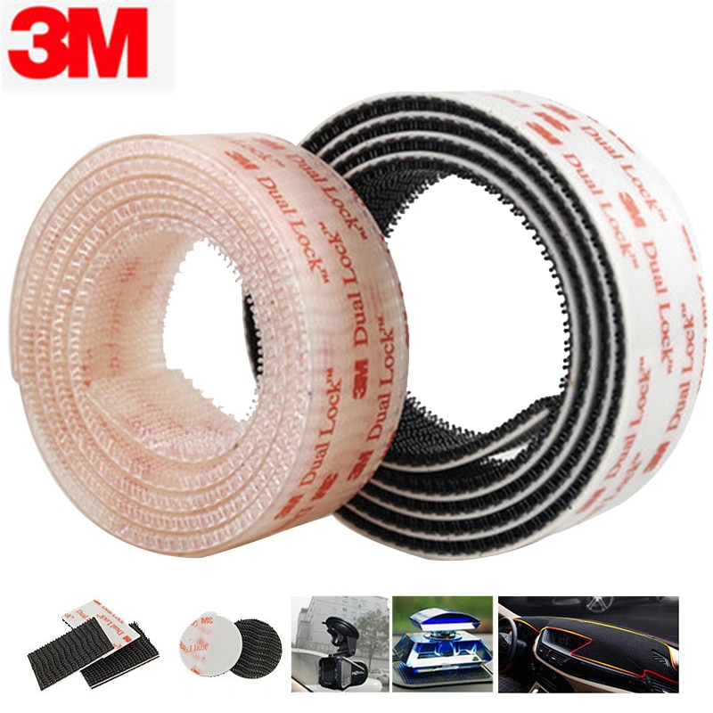 3M Klittenband Dual Lock SJ3550 Zwart En Sj 3560 Transparant Paddestoel Hersluitbare Sluiting Zelfklevende Tape