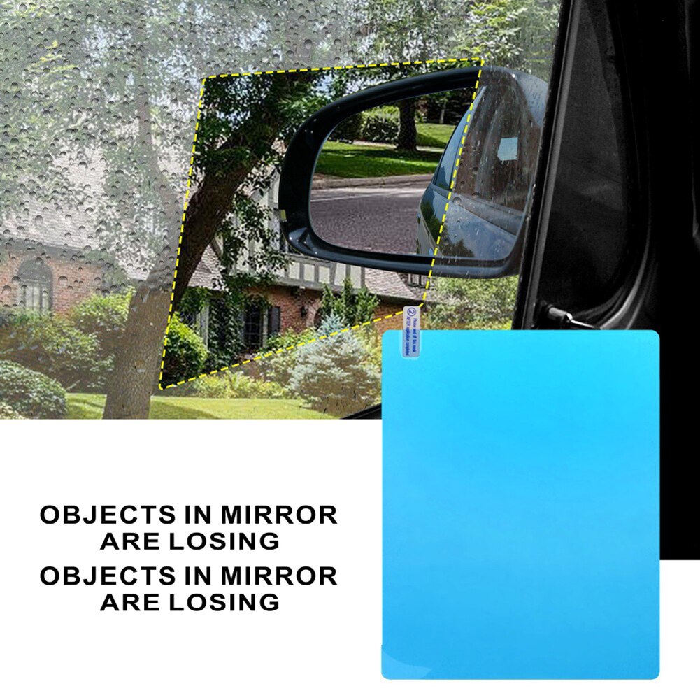 200 x 175mm bilsiderude anti-dug regntætte beskyttelsesfilm + reflekterende sidespejl grafikklistermærker styling decals