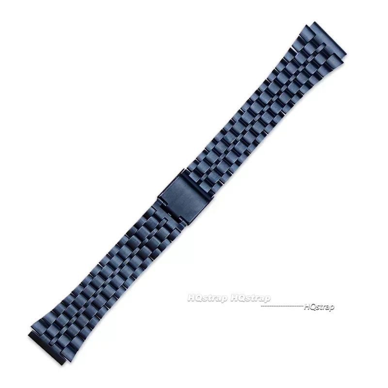 18 mm Edelstahlarmband für Casio F84 F105/108/A158/168 AE1200/1300 SGW400 F91W Vintage Metallarmband Hochwertiges Armband: Schwarz Grün / 18mm