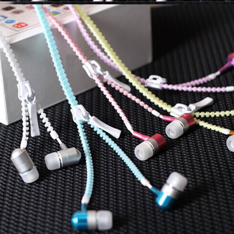 Lichtgevende Headset Muziek Bedrade Koptelefoon Gloeiende Rits Oordopje Sport Oordopjes Voor Iphone Samsung Xiaomi 3.5Mm Headset Plug