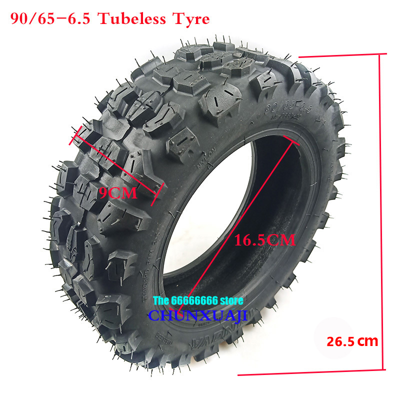 Neumático de rueda de vacío para patinete eléctrico, 11 pulgadas, 90/65-6,5, 100/65-6,5, sin tubo, para Dualtron, Widen, todoterreno: 90 65-6.5