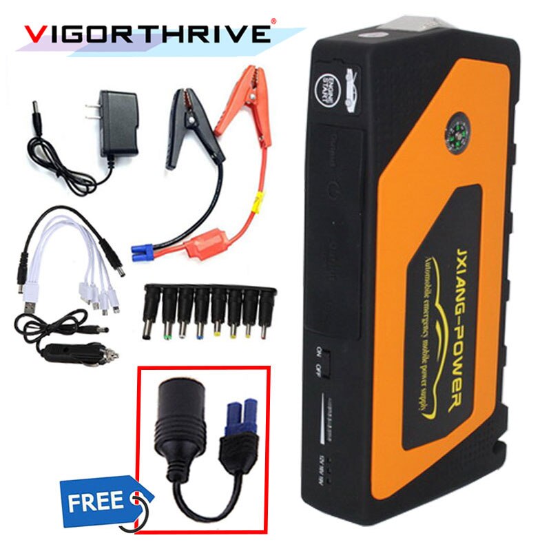 Multi-Function Car Jump Starter Battery Booster 12V Emergency Starting Device For Car Output Car Charger Power Bank Portable