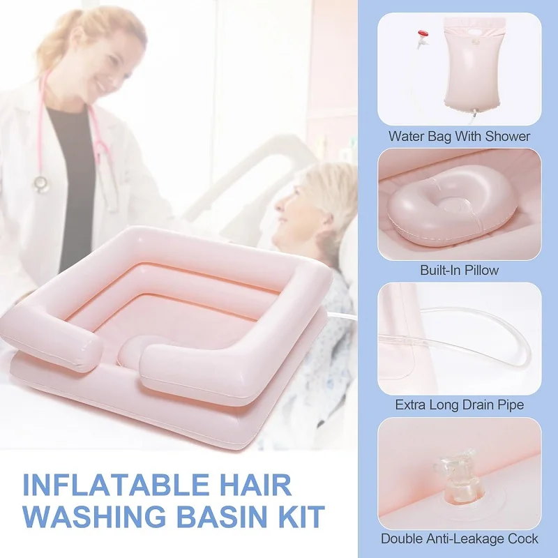 Haarwaschbecken für bettlägerige Haare im Bett waschen, für behinderte, bettlägerige und behinderte tragbare Waschen (1 Satz = 5 Stück)