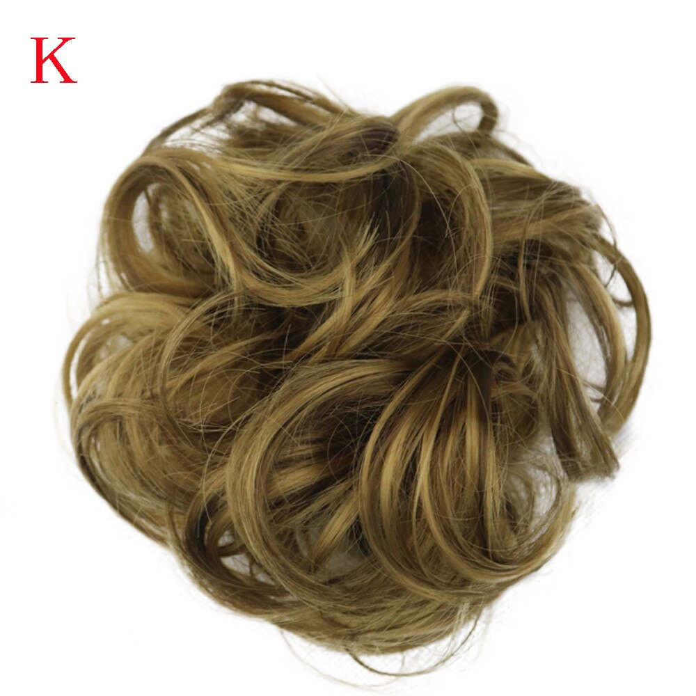 Femmes bouclés désordre chignon cheveux Twirl pièce Scrunchie Extensions coiffure couverture cheveux désordre chignon: K
