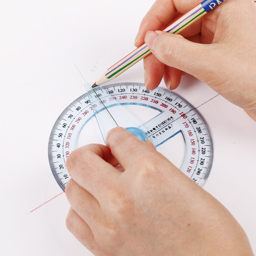 1PC Transparent Plastic 360 Degree Diameter 10cm Protractor Ruler Angle Finder for Office Protractors