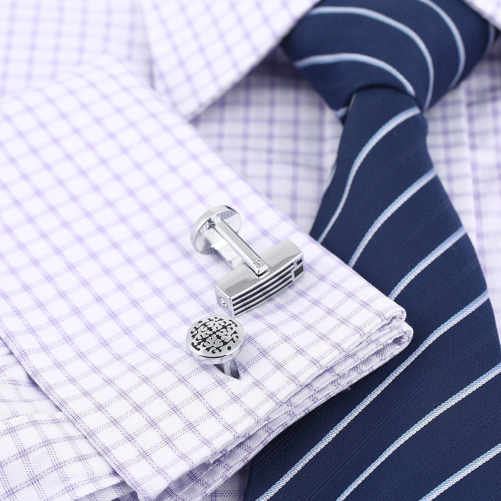 High French Style Cufflinks Retro Pattern Inlaid Rhinestones Man and Woman Business Shirt Cuff Buttons Two Ways To Wear