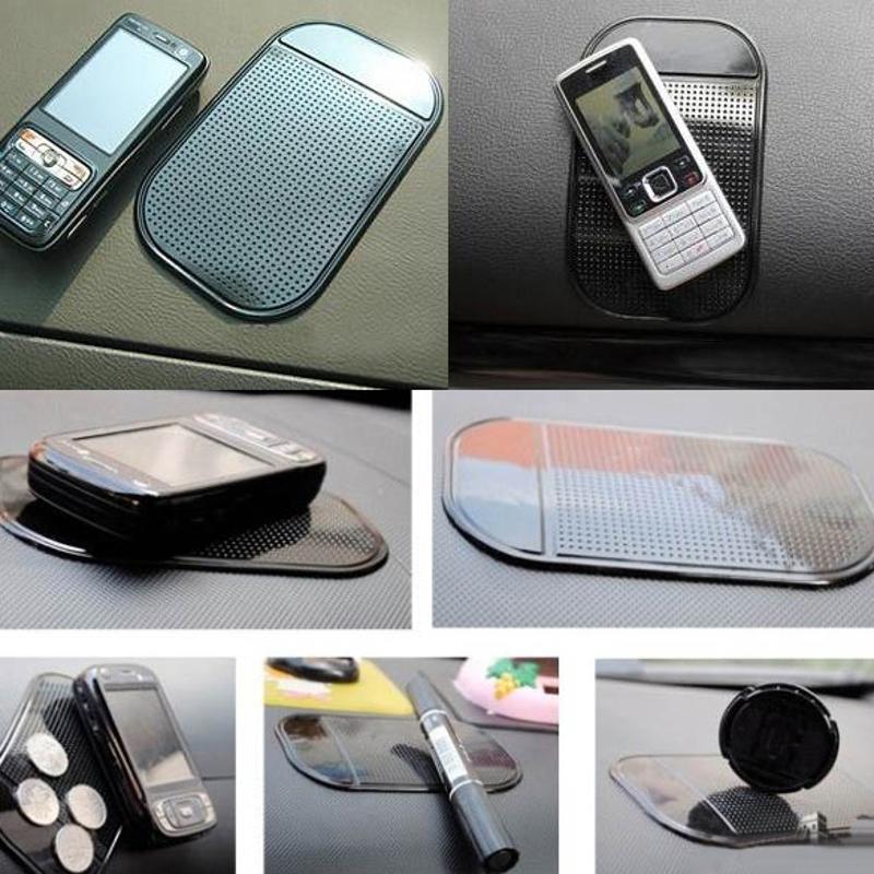 Tapis Antidérapant Pour Tableau De Bord Voiture - Universel, 18x13 Cm, PU Noir - Fixation Collante