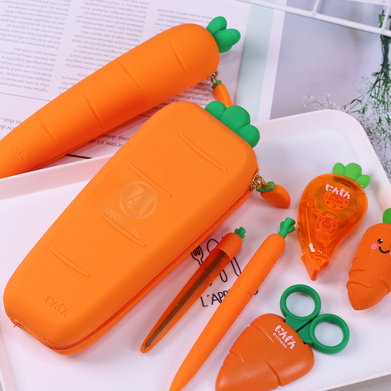 Andstal Super Cool Cute Carrot Stationery Set Kawaii stationary set for school supplies kids box