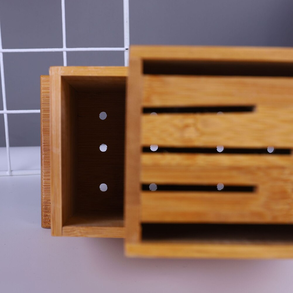Wood Knife Holder Bamboo Knife Block Stand Knives Storage Rack Shelf Scissors Organizer Storage Box Kitchen Accessories Tool