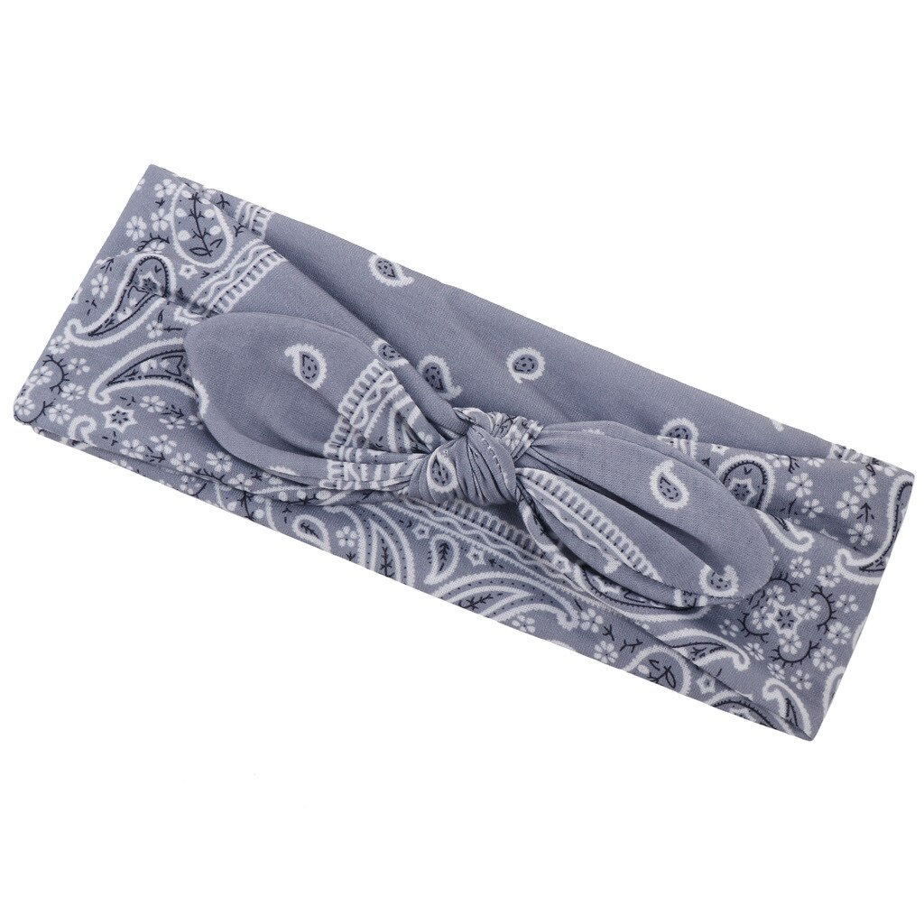 Mode Vrouwen Meisjes Zomer Haarbanden Print Hoofdbanden Vintage Cross Tulband Bandage Bandana Haarbanden Haar Accessoires: gray