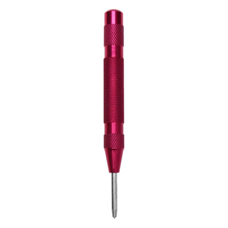 Tunge automatiske center punch dot punch stål fjederbelastet markering starthuller håndværktøj læder håndværk: Rød