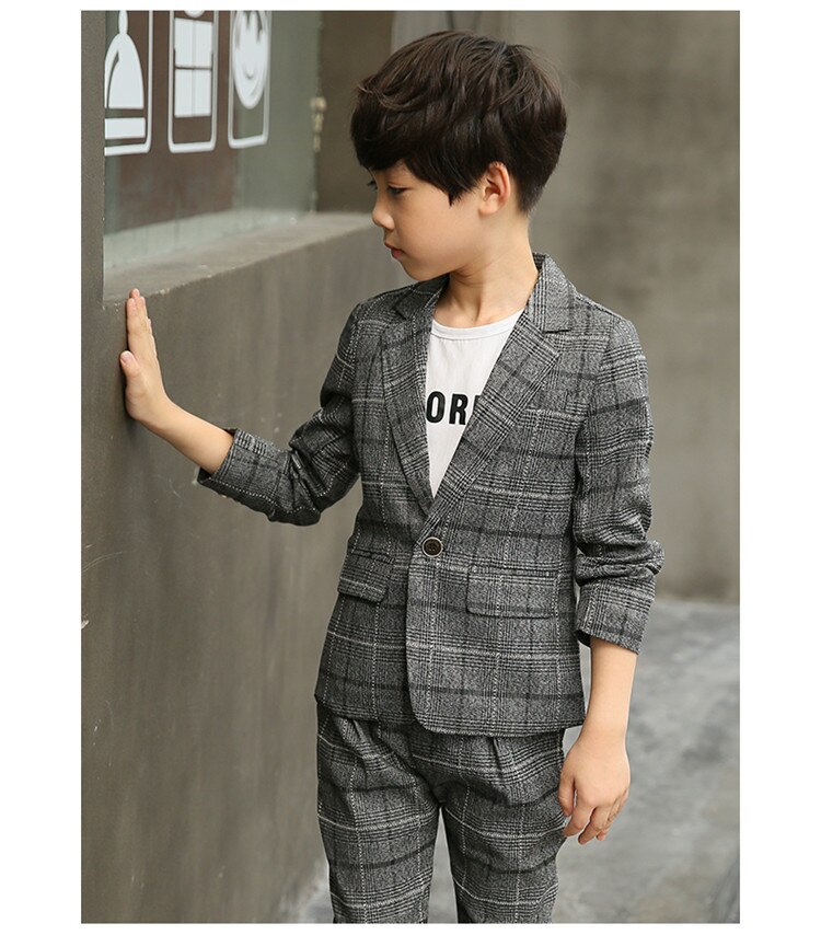 Traje de boda Formal para niños, Blazer de estilo europeo con flores, chaleco, pantalones, traje suave para niños, esmoquin Floral, conjunto de 2: 8 años