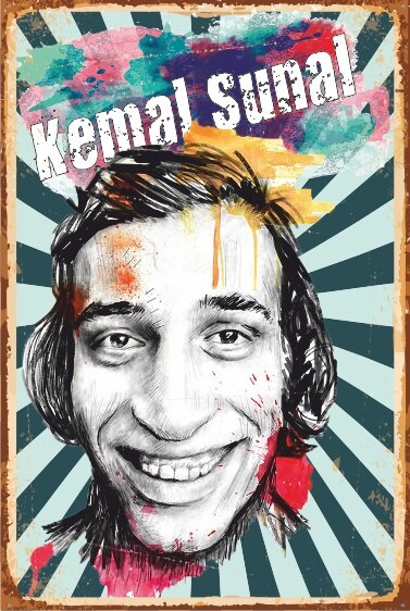 Kemal Sunal Ik Bollywood Retro Vintage Houten Poster 326069369