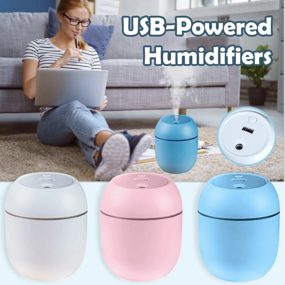 Mini humidificateur électrique 250ml, 1 pièce, diffuseur d'air, USB, intelligent, indicateur LED, 2 modes de pulvérisation, pour voiture, chambre à coucher, bureau