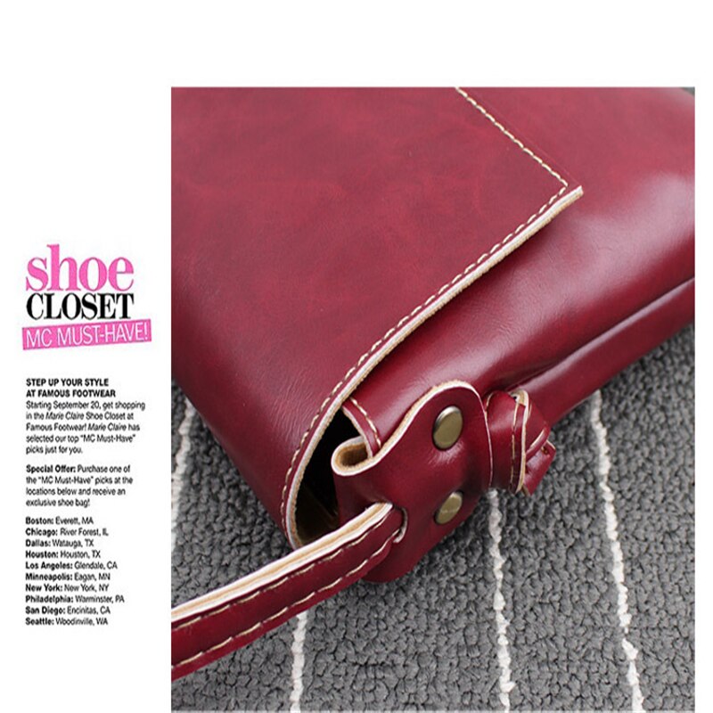Kvinner enkel solid 6 -farger messenger skulderveske pu lær crossbody bag ryggsekk håndveske