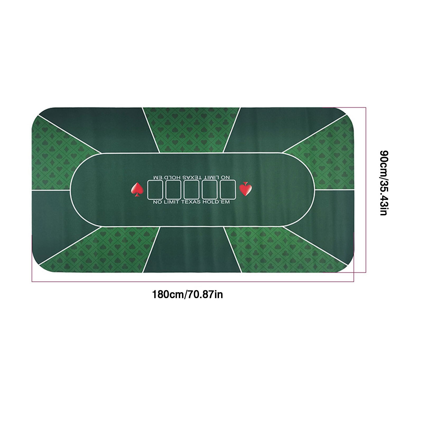 180*90cm texas hold'em poker matte semsket gummi bordduk bordplate digital print casino poker brettspill med bæreveske