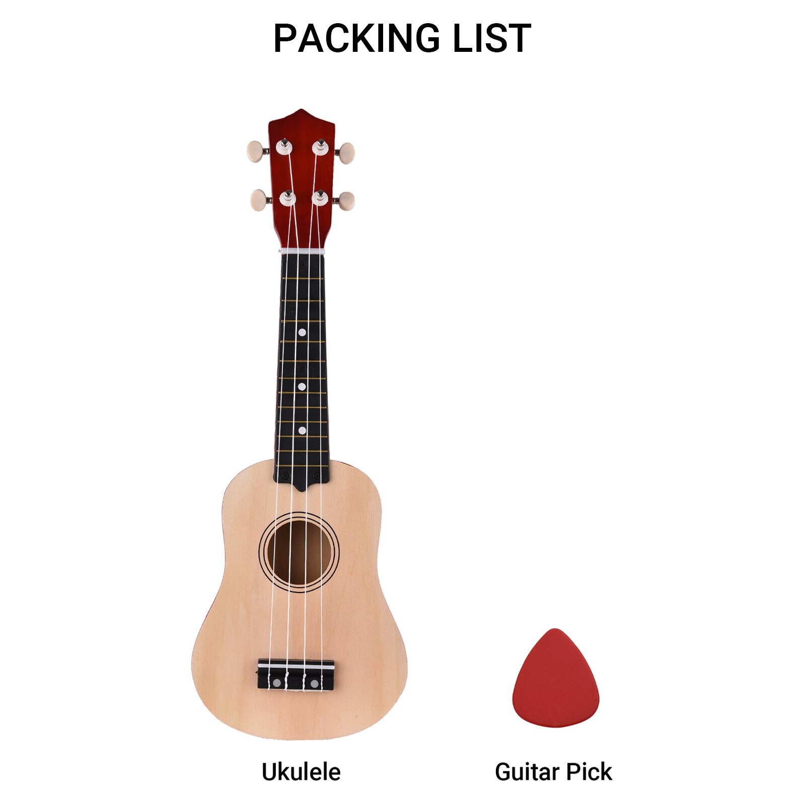 21-Inch Ukelele 4 Strings Ukulele Kleine Gitaar Bas Houten Musical Instrumen Hawaiian Gitaar Muziekinstrumenten: Beige