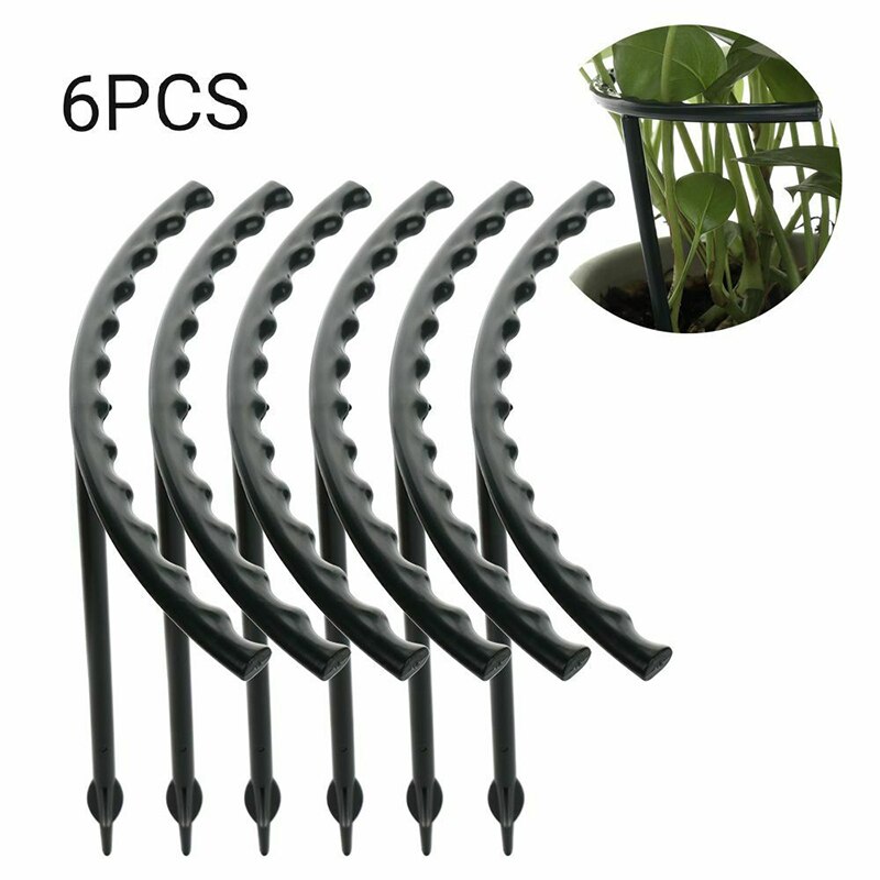 6 pçs plástico planta suporte estacas semicircular suporte proteger titular diy frame @ ls