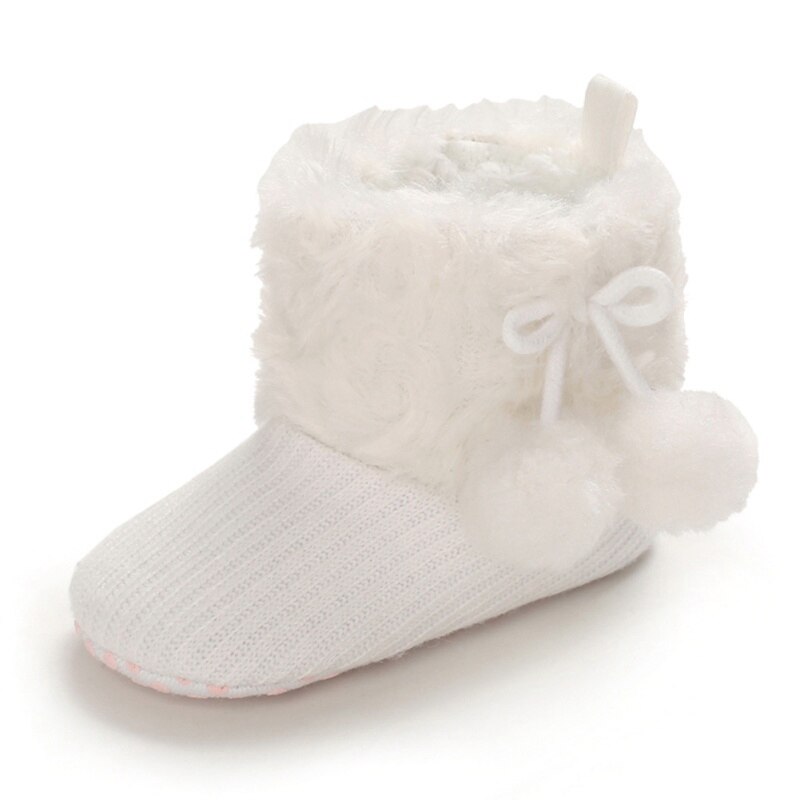 Höst vinter nyfödd baby skor flicka pojke prickiga stickat stövlar casual sneakers halkfria promenadskor med mjuk sulor: W / S