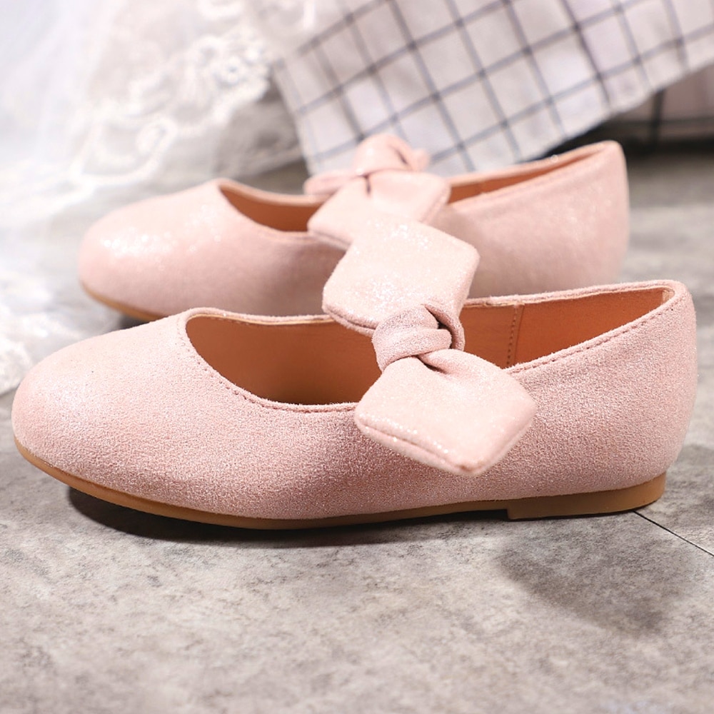 Toddler Girls Butterfly Bow Shoes Flower Girls Kid Pink Princess Flats Shoes Ballet Dancing Black Halloween Valentine's Day Shoe