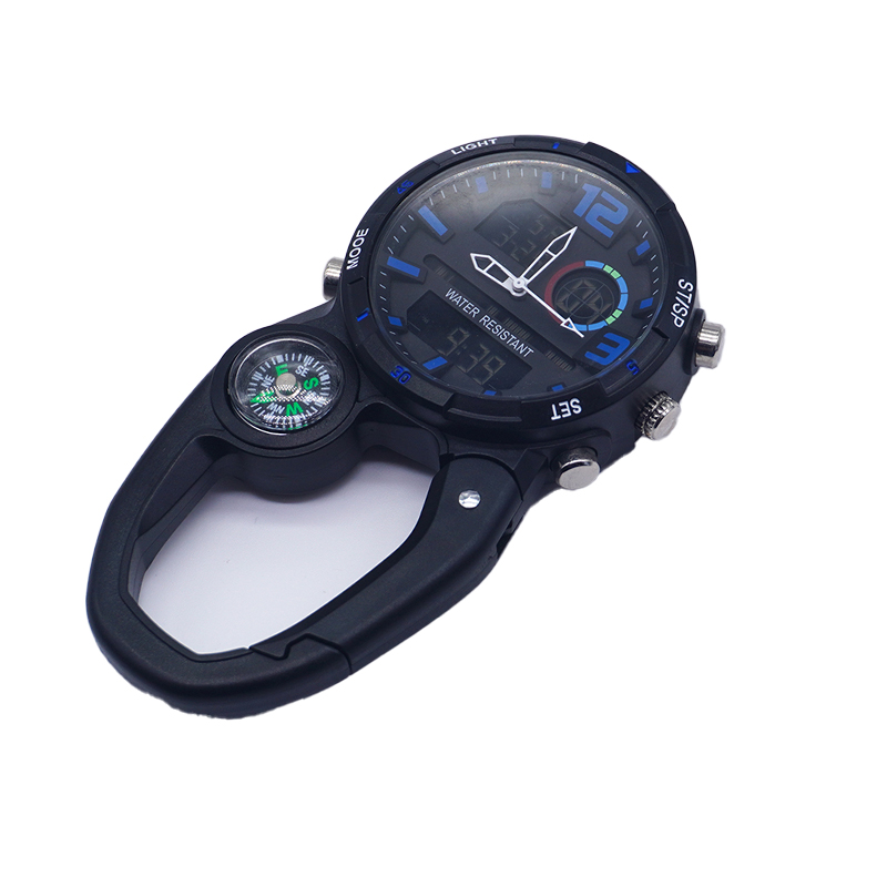Climbing Watch Clip On Backpack Carabiner Analog Quartz Pocket Watch Men Mountaineering Outdoor Sports Man Woman Buckle Watches: Gold
