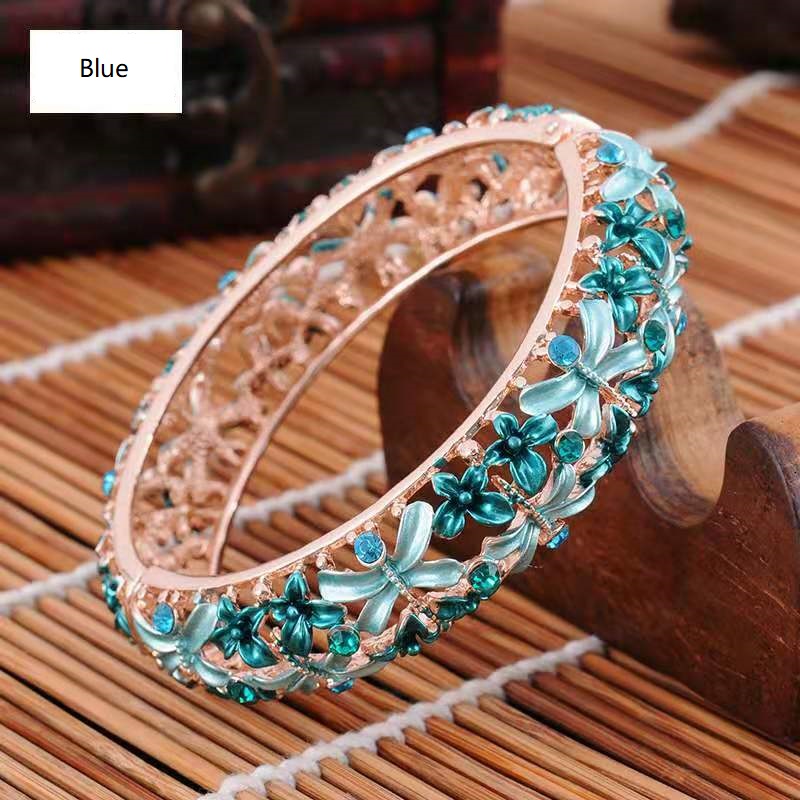 Einstellbar Cloisonné Armreifen Frauen: Blue