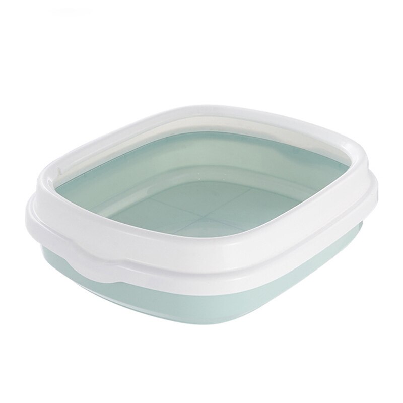 Cat Litter Box Super Large Semi-Enclosed Cat Toilet Detachable Anti-Splashing sand basin home pet toilet with spoon plastic pet: C / L