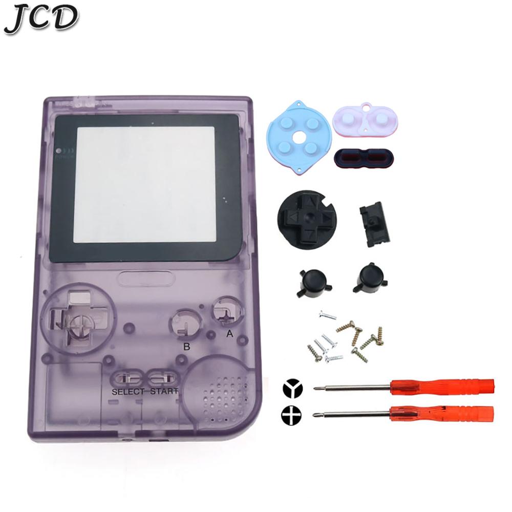 Jcd Transparant Clear Kleur Behuizing Shell Vervanging Voor Gameboy Gbp Pocket Game Console Voor Gbp Shell Case Met Knoppen Kit: Clear purple