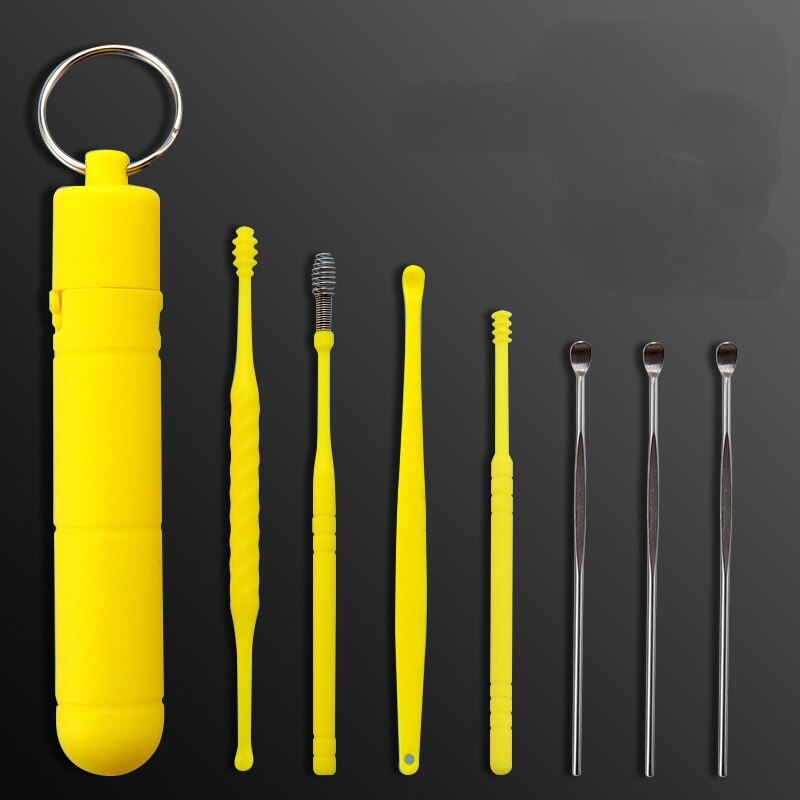 7Pcs Stainless Steel Earpick Ear Cleaner Spoon Ear Care Cleaning Tool Ear Wax Removal Kit Ear Wax Remover Ear Wax Removal Tool