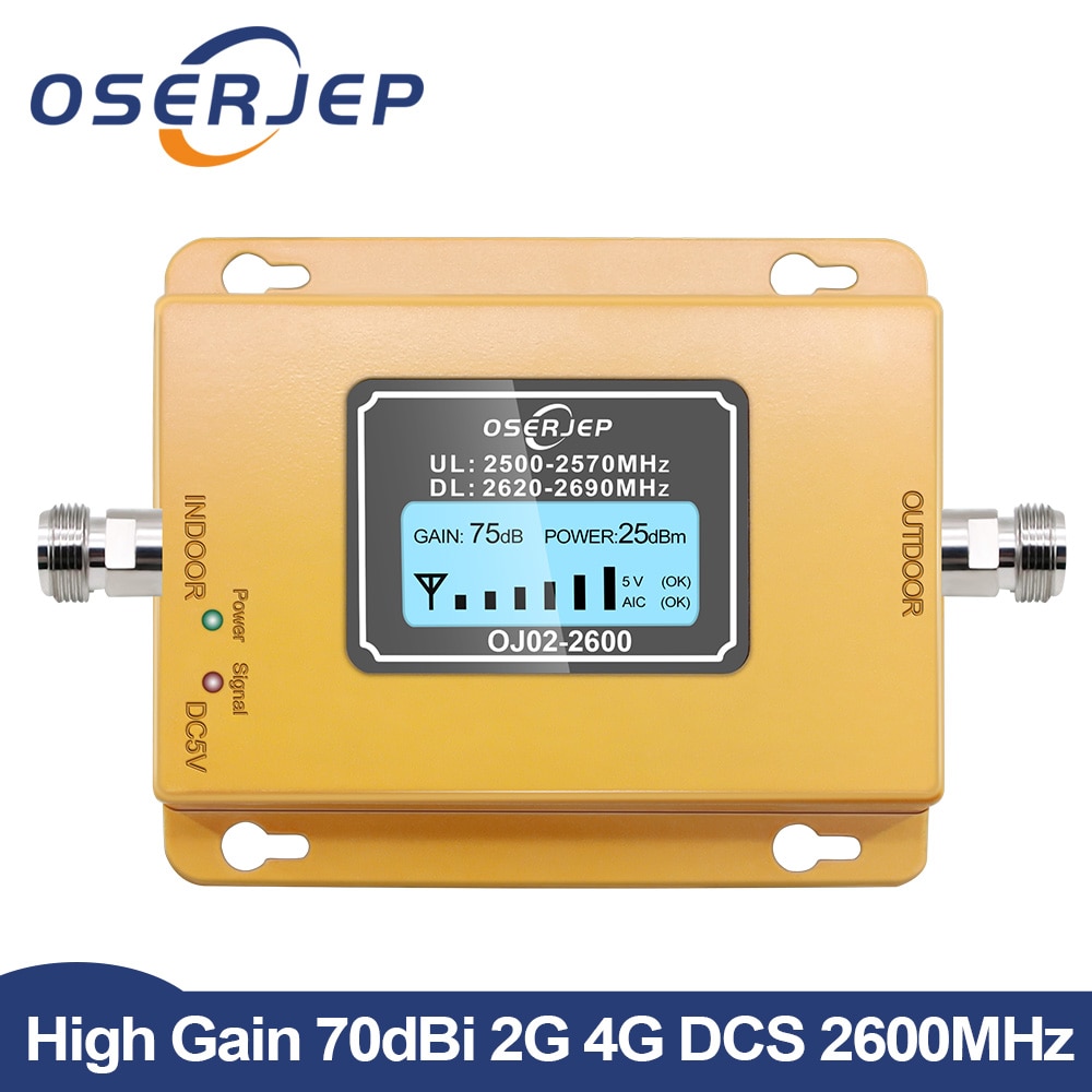 4G LTE Signal Repeater Gain 70dB 4G LTE 2600 Mhz Handy Signal Booster 2600 lte handy signal verstärker mit lcd display