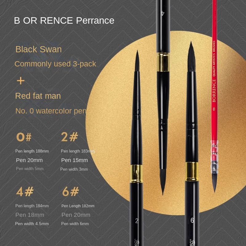 Borrence Artist Hand-Painting Drawing Brushes for Acrylic Gouache Watercolor Oil Painting Pen Nylon Hair Travel Hook Line Brush: SKY BLUE