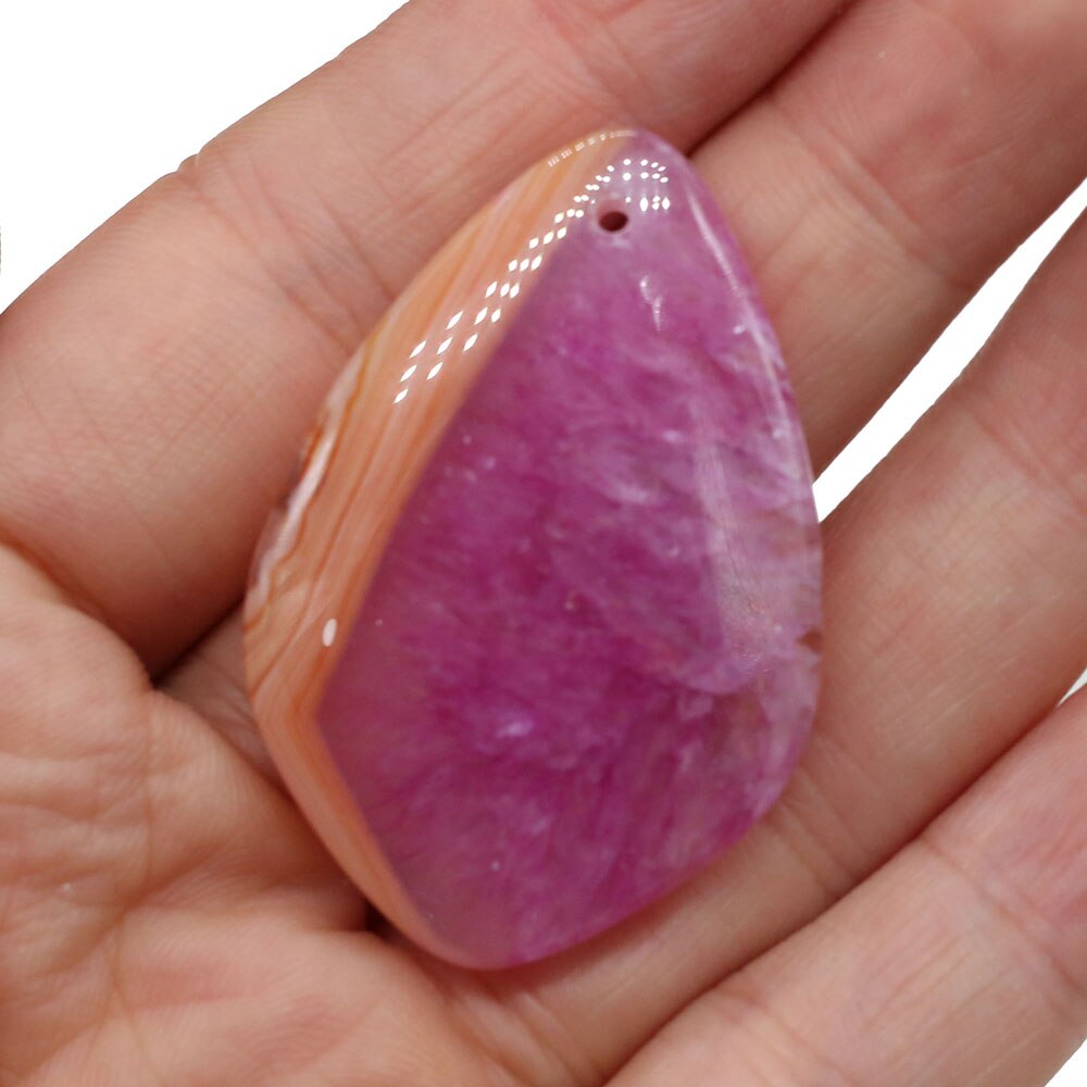 Natural Two-tone Agates Pendants Charms Stone Rhombus Shape Pendants DIY for Necklace or Jewelry Making Size 30x45mm