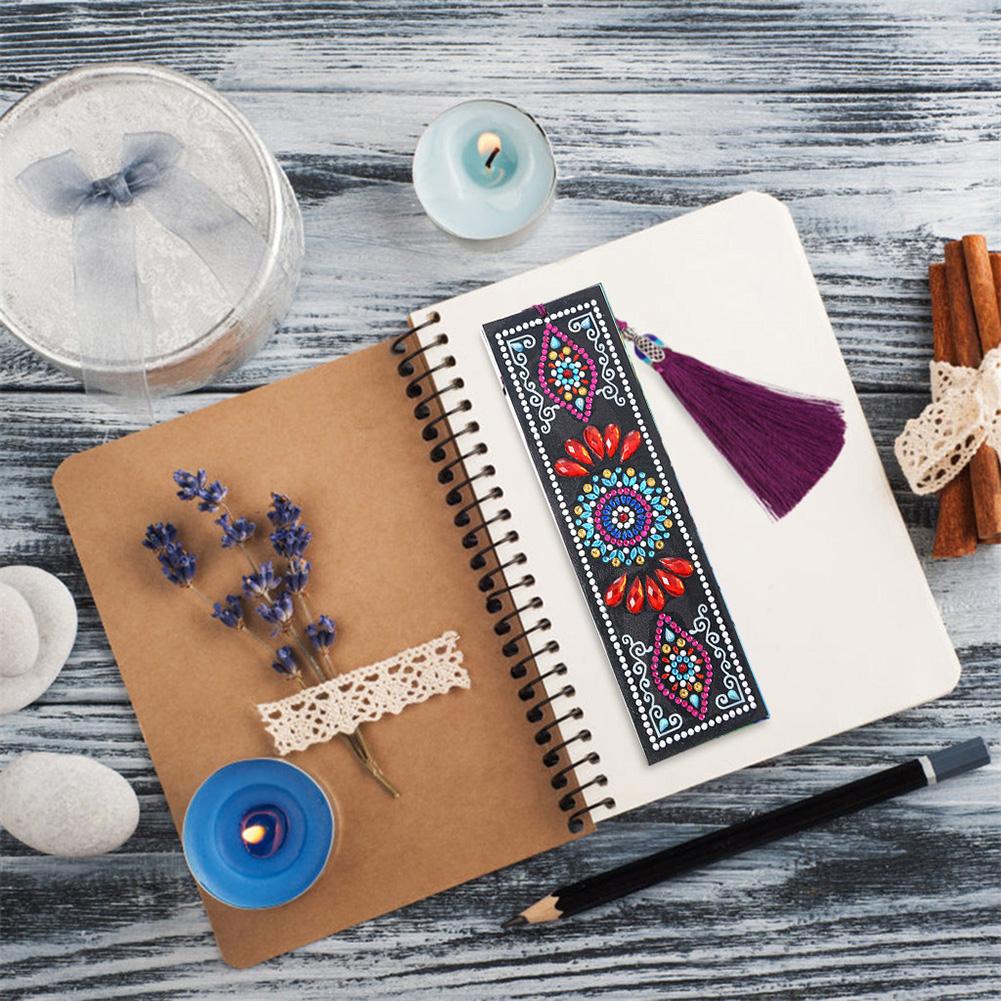 5d diamantmaleri læder bogmærker diy sæt specielt formet diamant broderi bog mærker gør kit diy håndværk
