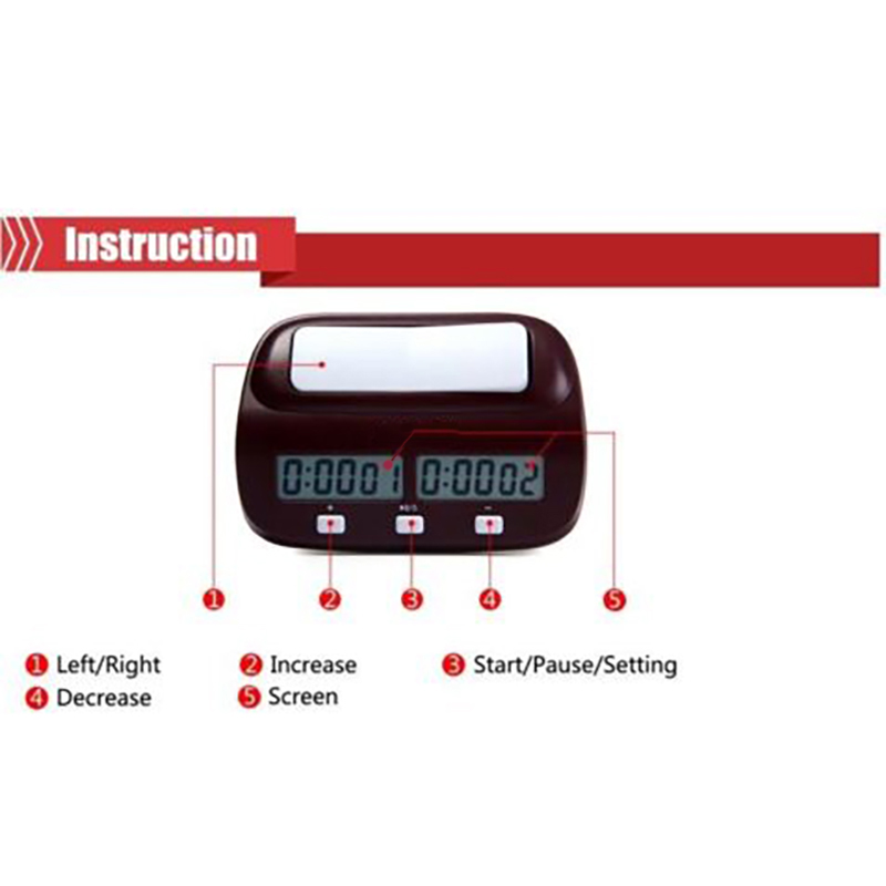 Digital Chess Clock Count Down Timer Novelty Practical Game Competition Count Up Player