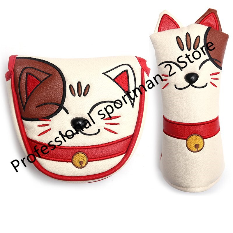 Golf Club copricapo kitty cat Blade Golf Mallet Putter copricapo copricapo Design in pelle PU chiusura magnetica