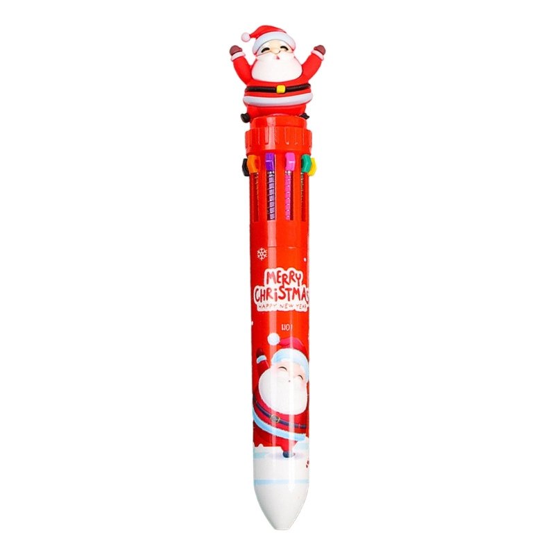 Weihnachtskugelschreiber, einziehbarer mehrfarbiger Stift, 10 Farben in 1 für freundlicher: verrotten