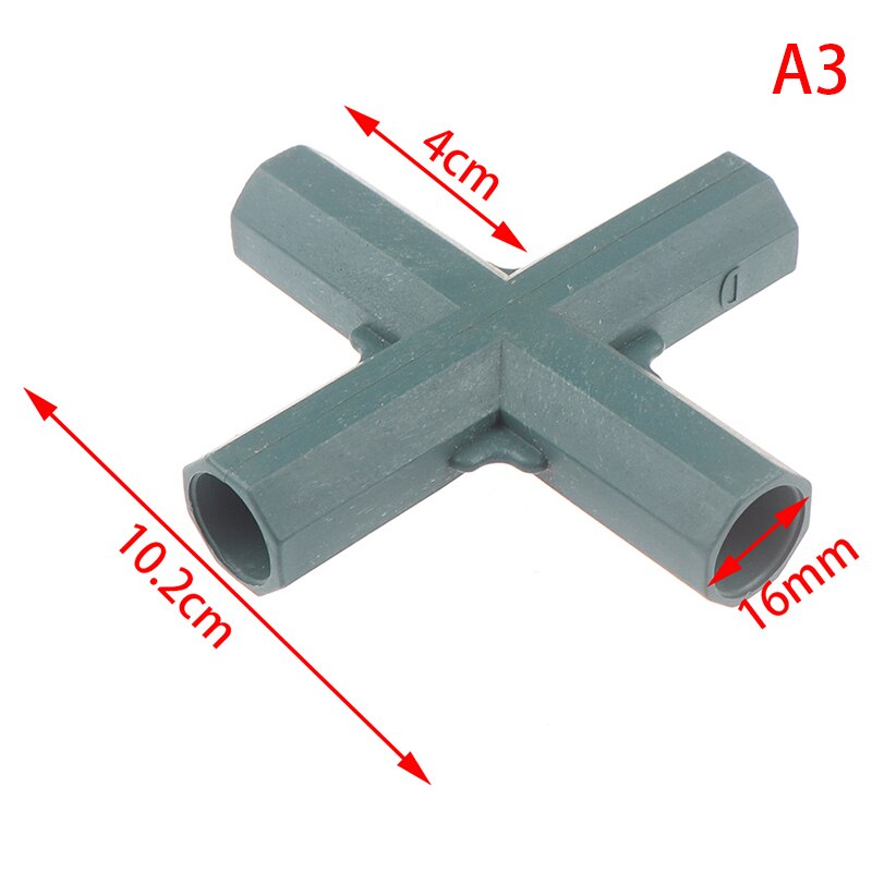 5 Soorten 16Mm Fitting Stabiele Ondersteuning Zware Kas Frame Building Connector Haakse 3 4 5-Way connector Tuin Tool