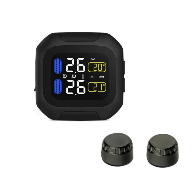 Waterproof Motorcycle tpms tire pressure sensor Real Time Wireless Mini external/internal sensor tire pressure Monitoring System: Black mini WI