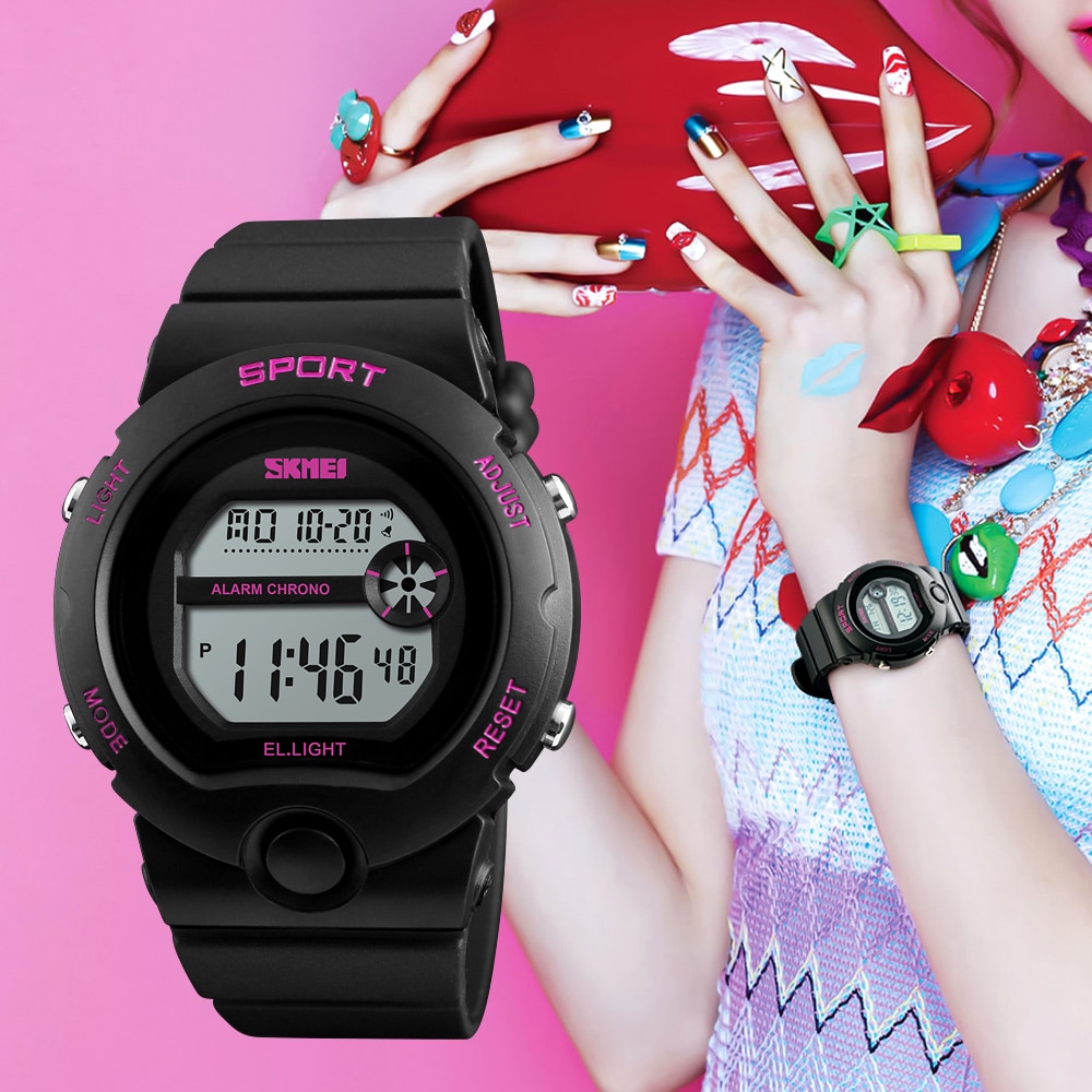 Skmei Mode Reloj De Mujer Dameshorloge Vrouw Waterdichte Chrono Horloges Vrouwelijke Alarm Led Digitale Horloges Relogio Feminino