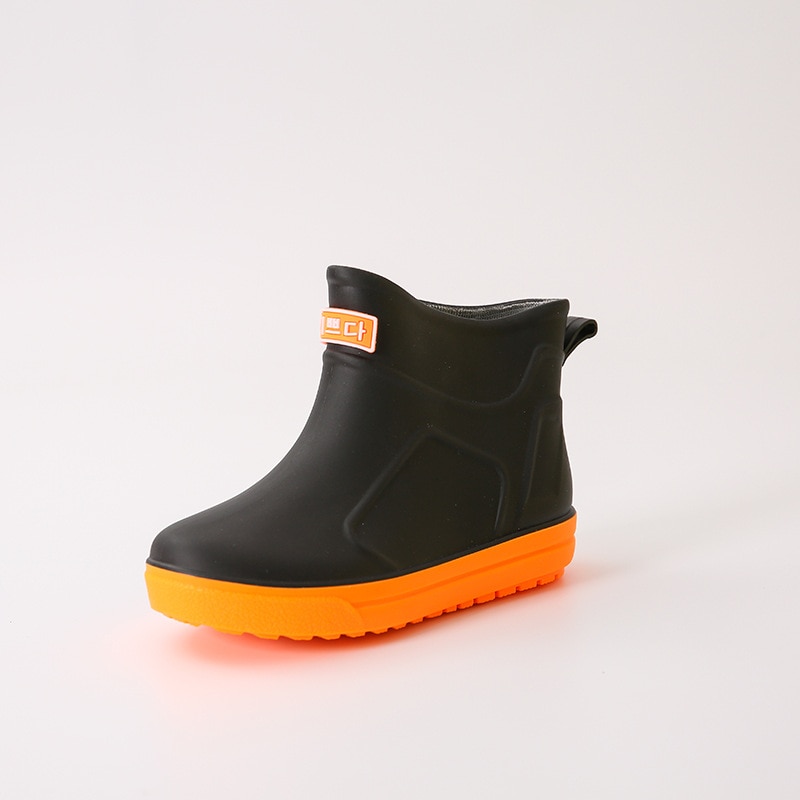 Waterdichte Kid Regenlaarzen Baby Peuter Rubber Regen Schoenen Jongens Meisjes Regen Laarzen antislip Kinderen Kids Jongen Meisje Regen schoenen Leuke: Black / 10