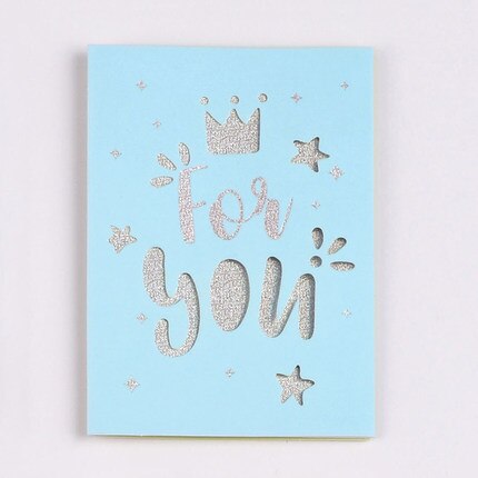 Happy Birthday Card For You Glitter Silver Thank You Card: No.03