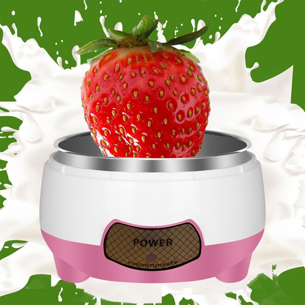 Yogurt Maker Mini Automatic Yogurt Machine Household Diy Yogurt Tools Kitchen Appliance Stainless Steel Tank Pink#g30