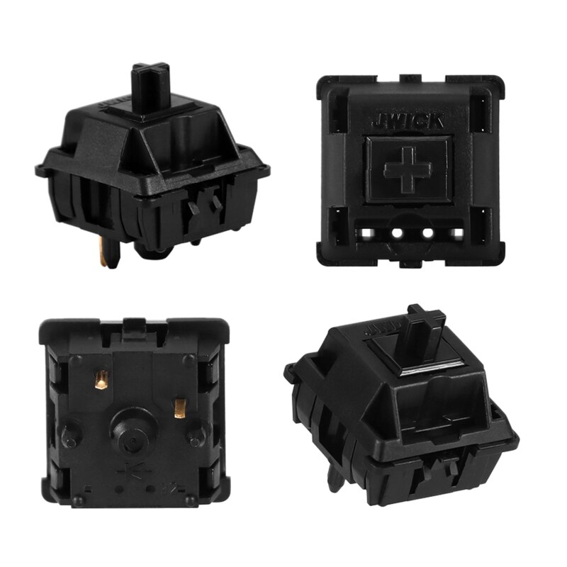 JWICK Key Switch Mechanical Keyboard Smooth Linear Switches Nylon Black 58.5g Original Spring Shaft Core Lubricated B36A