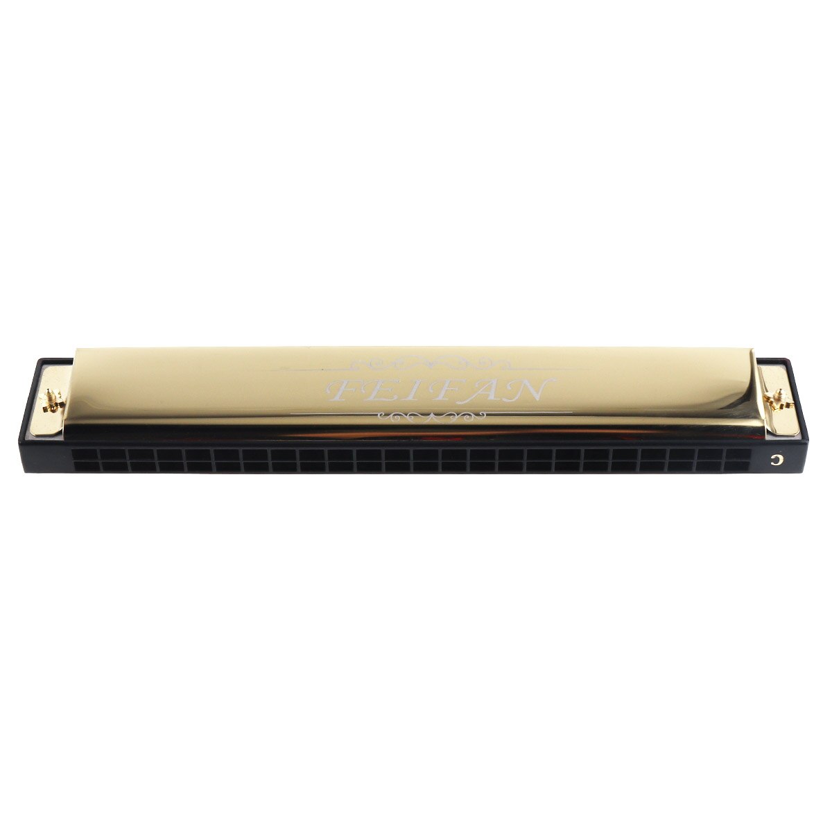 Feifan Goud 8K Titanium 24 Gaten Harmonica Tremolo Tone Keyc Harp Mondharmonica Muziekinstrumenten Voor Beginners