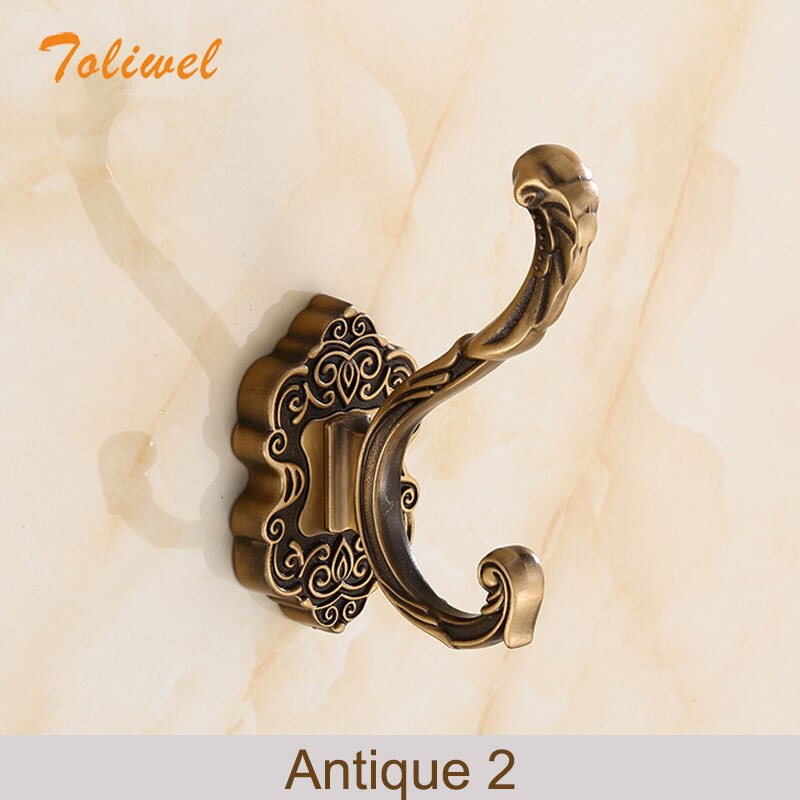Aluminum Home Decor Nailless Folding Coat Hook Hallway Bedroom Door Hat Clothes Rack Hanger Kitchen Toilet Wall Brack Hooks: Antique 2