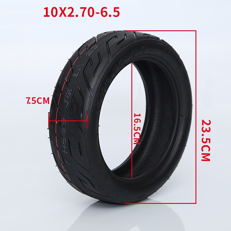 10x2.7-6.5 Vacuum Tire 10-Inch Electric Scooter TUBELESS Explosion-Proof Tire No Liner Inflatable Tire