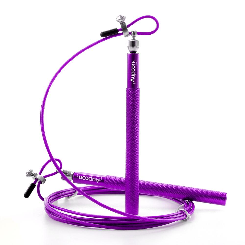 Professionele Jump Rope Crossfit Speed Springtouw Voor Man Boksen Fitness Overslaan Workout Training Met Draagtas Spare Kabel: Purple