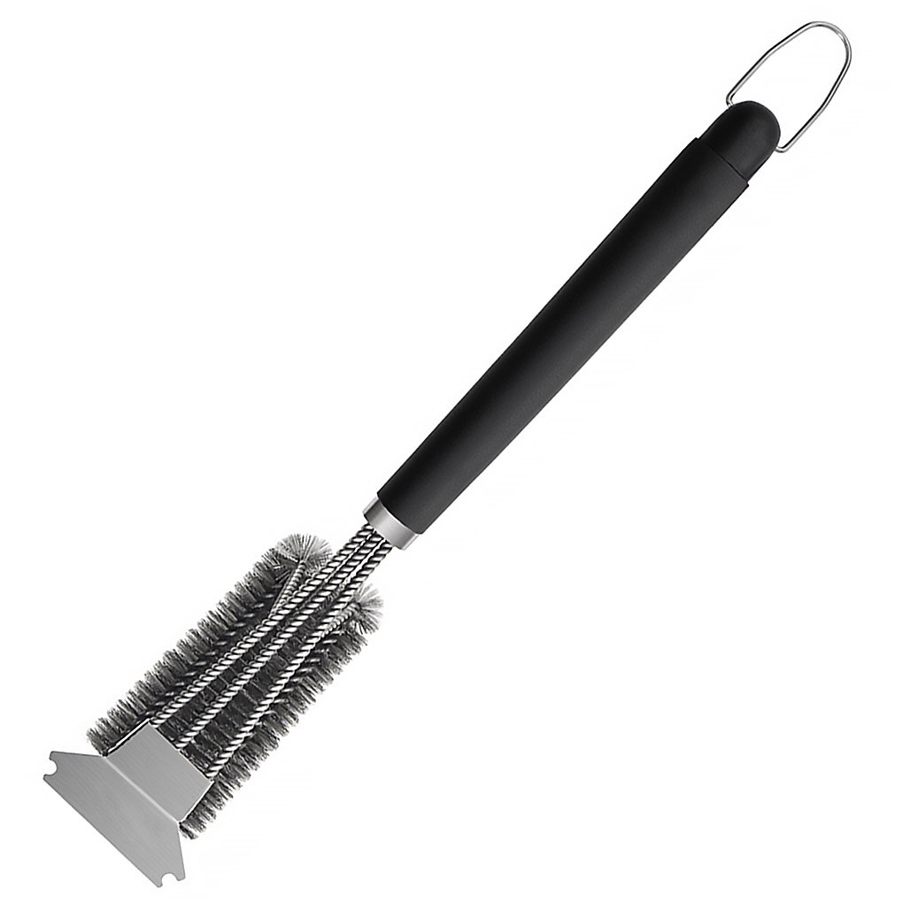 Grattoir à brosse de nettoyage de plaque de Barbecue à 3 têtes, grattoir en acier inoxydable, four à Grille, plateau à brosse métallique, d&#39;accessoires de Barbecue: white