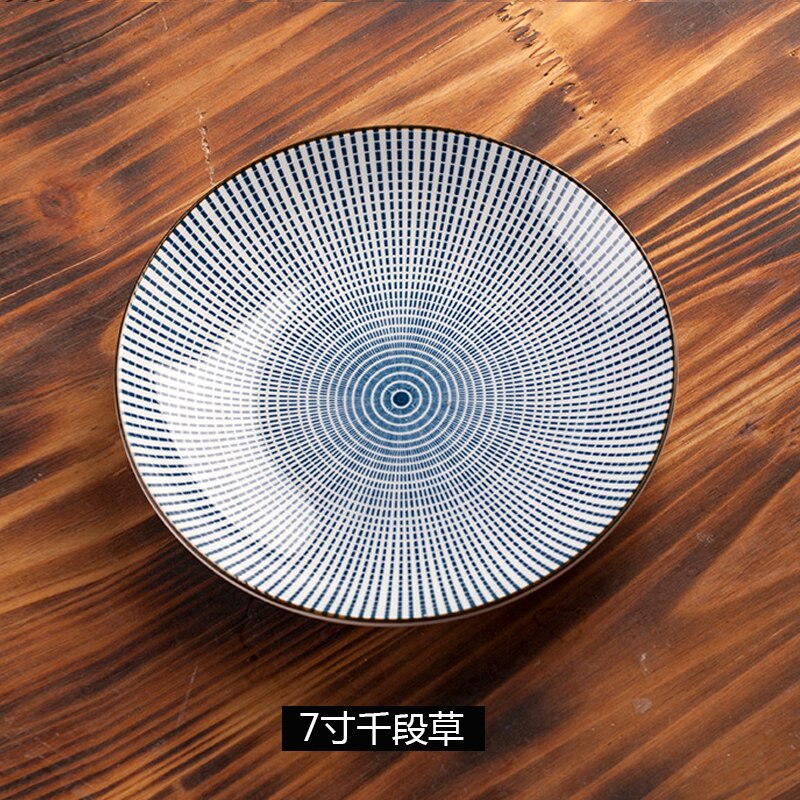WHYOU 1piece 7inch Cermic Serving Western Food Steak Plate Breakfast Dish Japanese-Style Kitchen Supplies Tableware: k 7inch 1piece