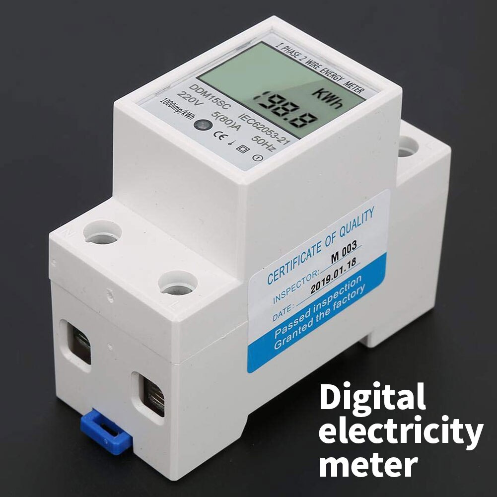 Digitale Elektriciteitsmeter Eenfase Elektrische Meter Met Lcd-scherm Voor Din Rail 5-80A DDM15SC Multifunctionele Elektrische Meter